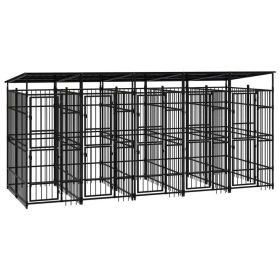 Outdoor Dog Kennel with Roof Steel 99.2 ftÂ²